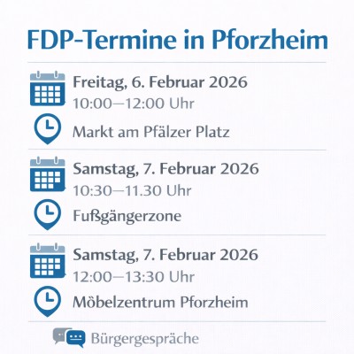 FDP mit Infoständen und Bürgergesprächen in Pforzheim
